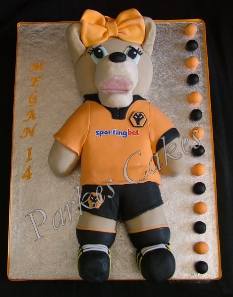 wendy wolves mascot birthday cake